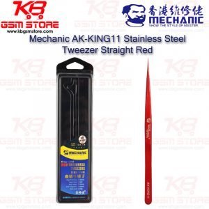 Mechanic AK-KING11 Stainless Steel Tweezer Straight Red