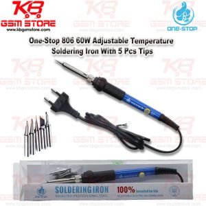 One-Stop 806 Adjustable Temperature Controller Solder Iron + 5 Tips 60W