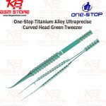 One-Stop Titanium Alloy Ultraprecise Curved Head Green Tweezer
