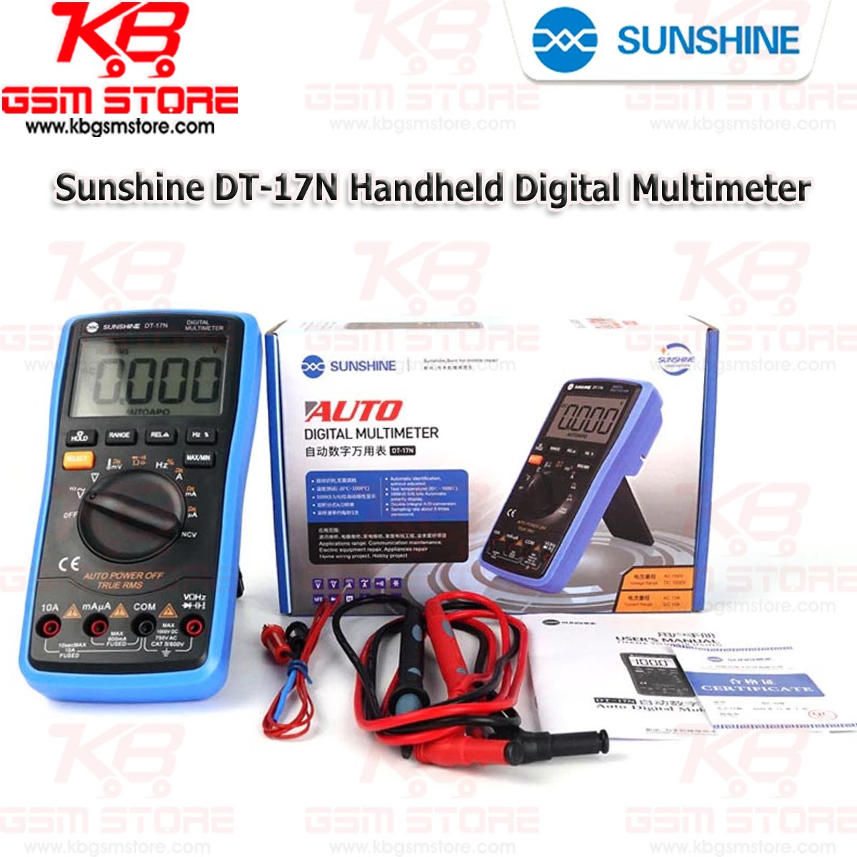 Sunshine DT-17N Handheld Digital Multimeter with LCD Backlight