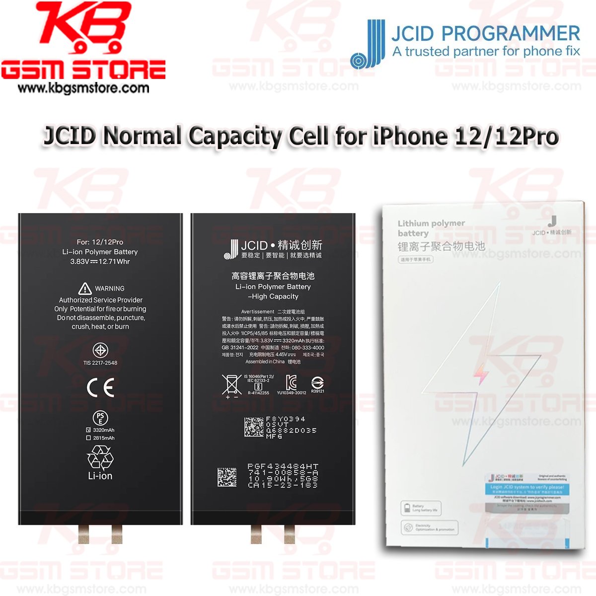 JCID iPhone 12/12Pro Normal Capacity Cell